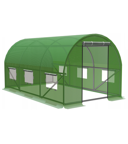 Sera de gradina, tip tunel cu cadru metalic, 300x200cm, verde, 6mp