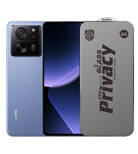 Folie de Protectie pentru Xiaomi Redmi 13T, Vafy, Sticla Securizata ESD Antistatica, Super-X Privacy OG, Margini Negre, 0.30 mm, Transparent Inchis