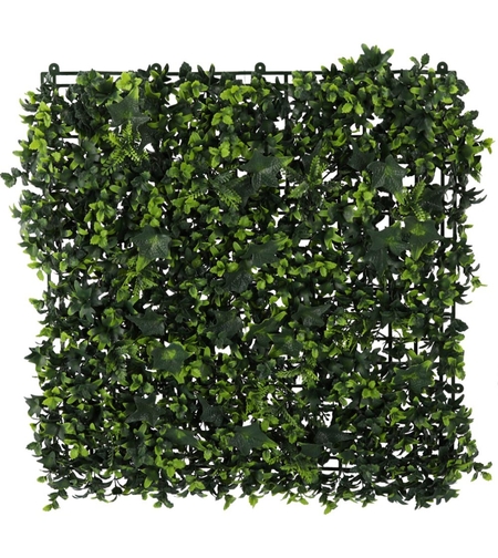 Panou decorativ artificial 50x50 cm, montare pe perete sau gard, iedera, interior/exterior