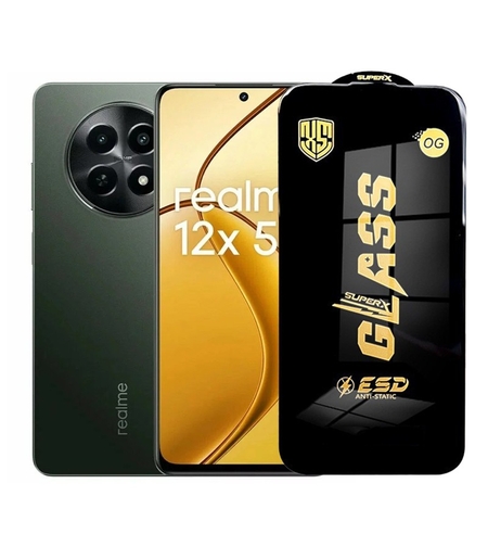 Folie de Protectie pentru Realme 12x, Vafy, Sticla Securizata ESD, Margini Negre, Rezistenta la Zgirieturi, Antistatica, 0.35 mm, Transparenta