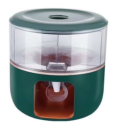 Dozator de apa Flippy, 3 compartimente rotative, capacitate mare de 6l, verde
