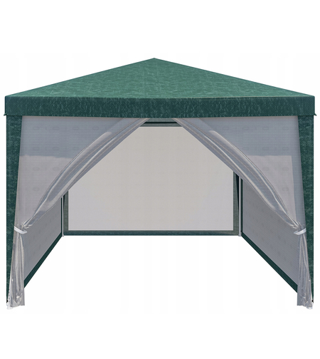 Pavilion cu plasa anti-insecte si fermoar, patrat, 3x3m, Verde
