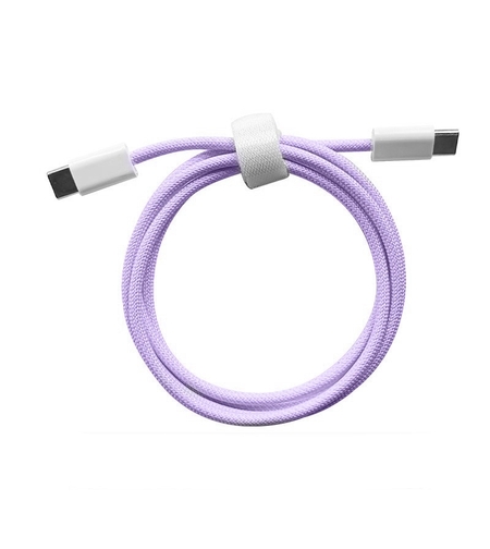 Cablu de Date Universal, Flippy, Incarcare Rapida, Type-C to Type-C Compatibil cu Telefon sau Tableta, Cablu de Incarcare Impletit din Nailon, 1 m, Mov