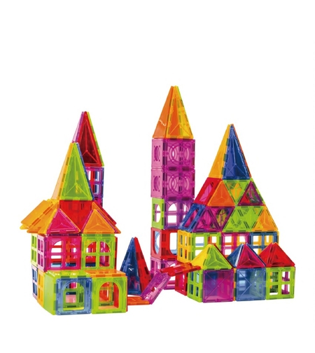 100-piece magnetic building block set, Flippy, magnetic bricks, large, geometric shapes, 3 years old, ABS, magnets, 27.5*21.5*17 cm, multi-color