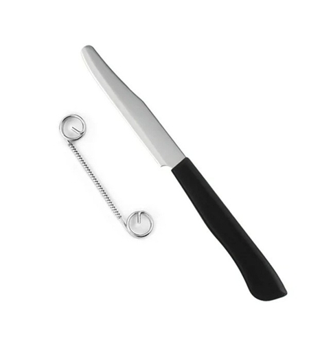 Cutit 2in1, Vafy, Feliere/Curatare, Grosime Feliere Reglabila, 22 cm, din Otel Inoxidabil, Negru