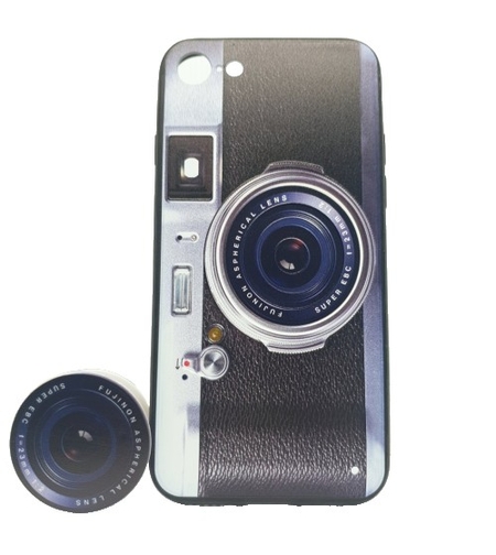 Husa Apple iPhone 6/6S Multicolor Model Camera Foto Retro suport inclus