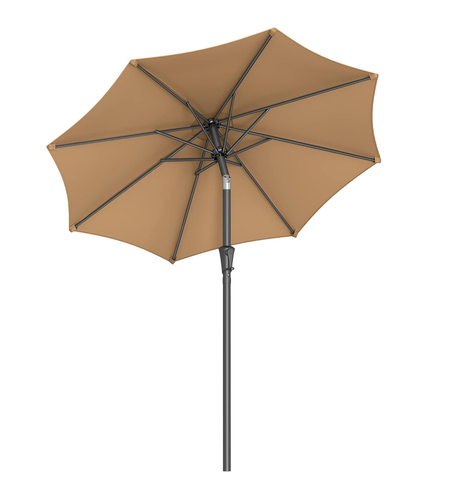 SONGMICS Umbrela de gradina 200 cm, inclinare dubla 30°, poliester UPF 50+, cadru metalic, maro taupe