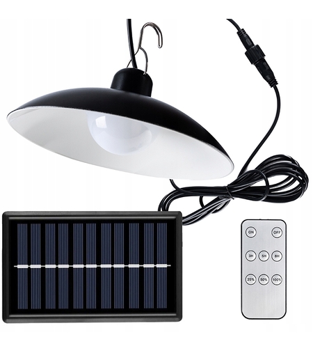 Lampa solara tip pendul, panou solar independent cu cablu de 3 metri, cu telecomanda
