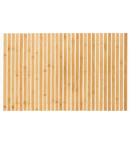 Covor antiderapant din bambus pentru baie, lamele orizontale, 50x80 cm, maro natur