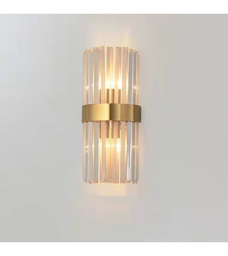 Lampa de Perete in Interior, Flippy, Lampa de Lux pentru Decor de Interior, Corp de Iluminat Tip aplica, din Inox Auriu si Cristal, Lumina Calda Rece Neutra, 35 x 18 cm, Ideal pentru Camere Mici si Medii, Transparent Auriu