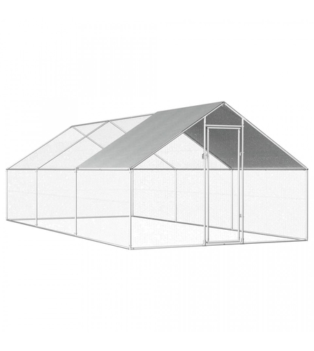 Cotet tarc pentru pasari, din otel galvanizat, cu plasa, 450x300x195cm