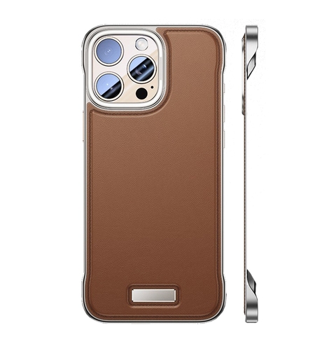 Husa pentru iPhone 15, husa de protectie pentru telefon, Vafy, Design Modern fara margini, din Piele PU, Subtire, Maro