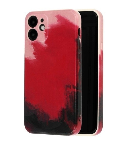Husa protectie Vafy compatibila cu Apple iPhone 12 Pro Max Tpu Ombre, Negru/Roz/Mov