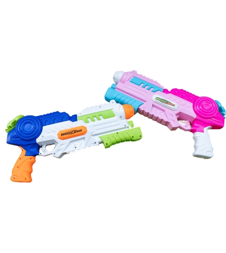 Set 2x Pistol cu Apa pentru Copii, Rezervor, Pentru Piscina/Plaja, Flippy, 6ani+, Roz + Albastru, 1000 ML
