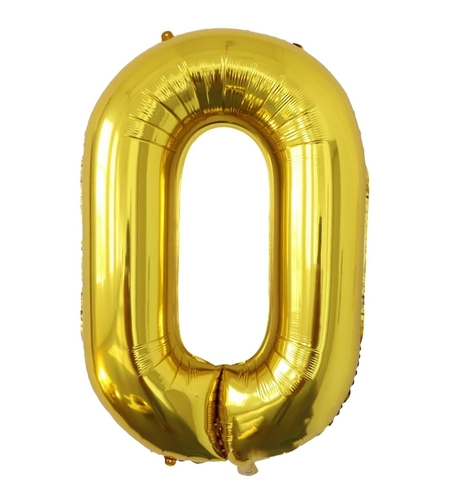 Balon Folie Metalizata Litera O, Flippy, 40 cm, Umflati cu Heliu sau Aer, Ambalaj Individual, Pai inclus, Auriu