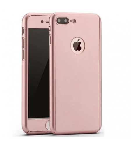 Husa Samsung Galaxy A7 2017 Full Cover 360 Roz Auriu + Folie de protectie