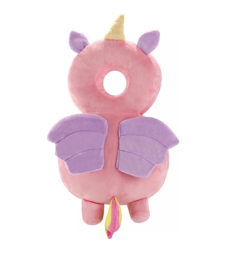 Perna tip Rucsac pentru Protectia Capului, Vafy, Tetiera tip Unicorn, pentru Bebelusi, 33x6x19 cm, 180 g, Roz
