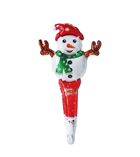 Balon Om de Zapada, Vafy, din Folie de Aluminiu, de Mana, Tema Craciun, 29.5x61.5cm, Multicolor