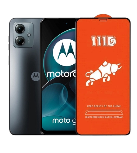 Folie Sticla Securizata pentru Motorola Moto G14, Vafy, Sticla de Protectie Compatibila cu Motorola Moto G14, Full Cover 111D, HD, Margini Negre, Transparenta