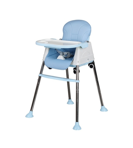 Scaun de Masa Pliabil 3in1, Flippy, Reglabil, Multifunctional, 3 Pozitii, Masuta si Husa Detasabile, Roti, Centura de Siguranta, Ajustare Inaltime, Albastru
