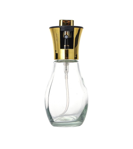 Sticla de ulei cu Pulverizator, Vafy, Sticla pentru Lichide de Bucatarie, Otet, Sos, 16.7 x 5.2 cm, Volum 200 ml, Gold