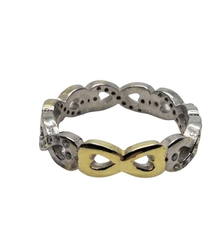 Inel Argint 925 Infinit Placat cu Aur Galben si Minizirconii M 51