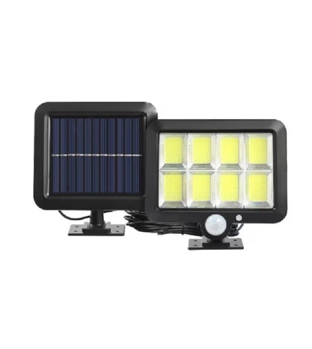 Lampa Solara LED 160 COB, Flippy, 8 Grile, Senzor de Lumina si Miscare, Lungime Cablu 4.6 m, Lumina Alba