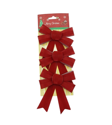 Set 3 fundite pentru brad, Rosii, 10 x 11 cm, din poliester, Flippy