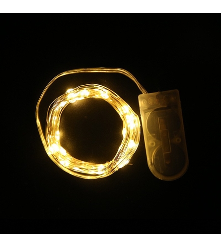 Instalatie Craciun, 3 metri, 30 LED-uri, Alb Cald, cu baterii, fir cupru, liniar, interior/exterior, Vafy