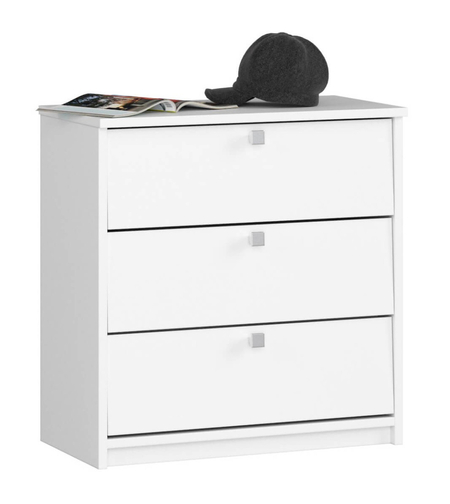 Dulap pantofi MINI cu 3 usi rabatabile, PAL laminat 16 mm, 60x31x62 cm, alb