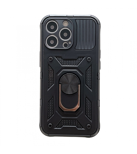 Husa de protectie Vafy compatibila cu Apple iPhone 13 Pro Max Defender Model 4 cu suport,Negru