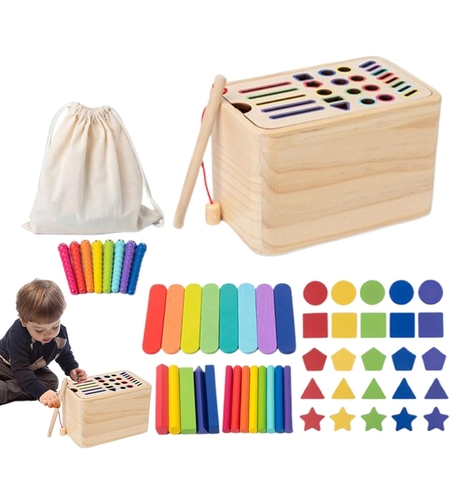 Jucarie de Sortare, Flippy, din Lemn, +36 Luni, Tip Montessori, Multicolor