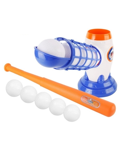 Joc de Baseball Interactiv, Lansator Flippy, Aruncare Automata, Include Bata si 5 Mingii, 37 x 23 x 16 cm Baza, 59 cm Bata, Multicolor