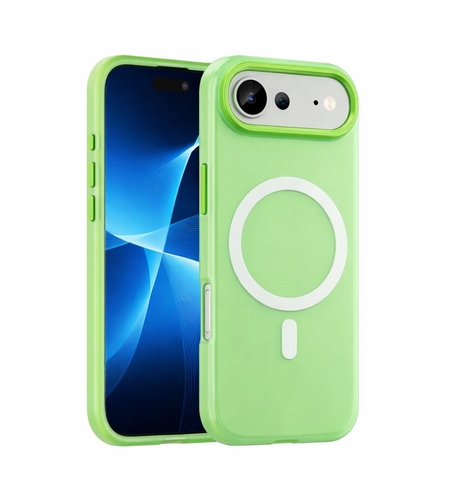 Husa Telefon Jelly Magnetic 2in1, Vafy, Compatibila cu Apple iPhone 17 Air, din PC+TPU, Magsafe, Finisaj Mat, Verde