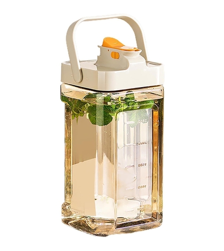 Dozator portabil pentru bauturi Flippy, 3.5 litri, capac etans, duza deschidere/inchidere, recipent din plastic, gradat, filtru, maner, 29.7 x 14.1 x 14.4 cm, pentru diverse bauturi, alb