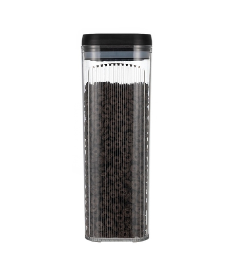 Cutie de Depozitare Alimente, Flippy, tip Container, 3.7L, Recipiente pentru Cereale in Bucatarie, Transparente cu Capac Negru