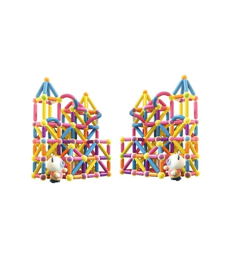 Piese Magnetice pentru Copii, Flippy, Set din 258 de Piese de diferite Culori, Constructor Magnetic cu Posibilitatea de a Construii forme Nelimitate, Multicolor