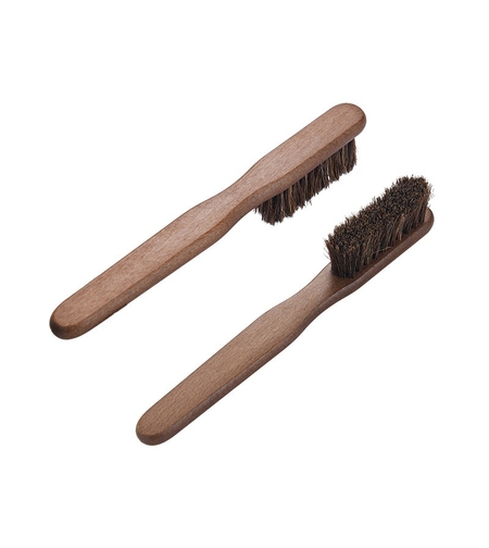 Periuta de Curatat Pantofi, Manuala, Flippy, din Par de Cal, Maner din Lemn de Fag, 17 cm, Maro