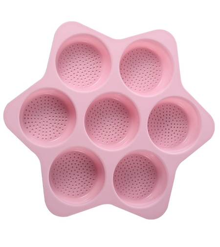 Forme de Silicon pentru Copt, Flippy, 7 Forme Rotiunde, pentru Burgeri si Prajituri, 38.5 x 4 cm, Roz