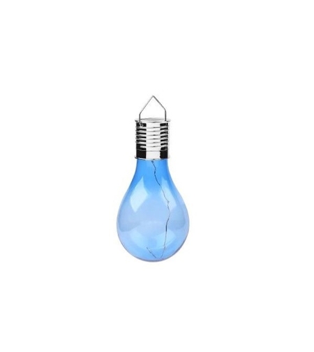 Lampa Solara LED Decorativa sub forma de Bulb, pentru exterior, suspendata, IP65, Ultron Albastru, Flippy