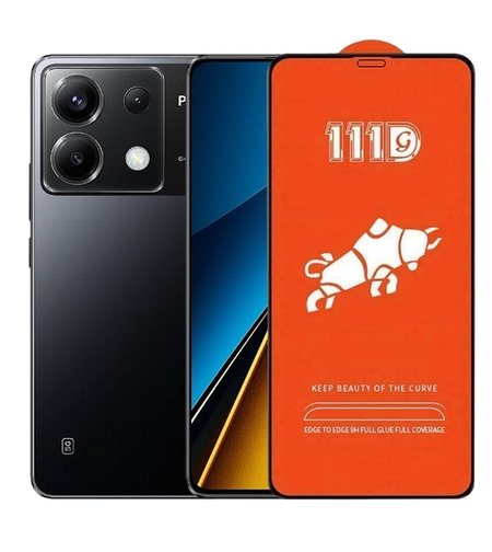 Folie Sticla Securizata pentru Xiaomi Mi Poco X6, Vafy, Sticla de Protectie Compatibila cu Xiaomi Mi Poco X6, Full Cover 111D, HD, Margini Negre, Transparenta