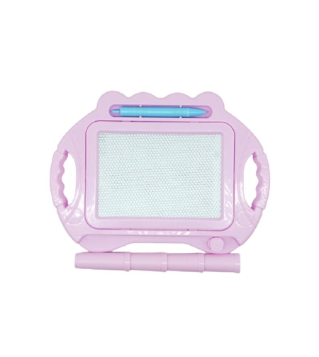 Tabla Magnetica pentru desen Flippy, Pix, forma dreptunghi, dimensiuni 23x17 cm, Dezvolta Creativitatea, cu picioare suport, Roz Pal