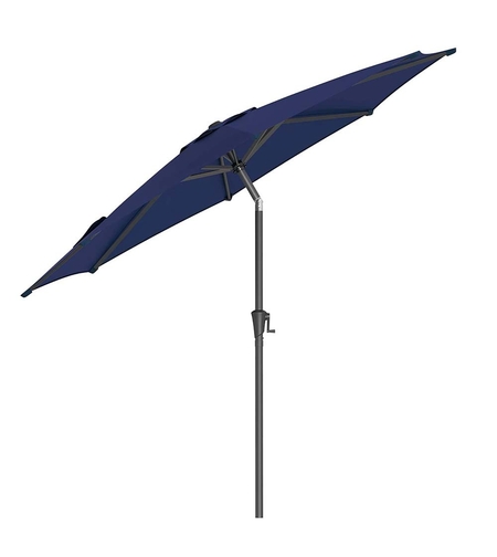 SONGMICS Umbrela de gradina, cu manivela pentru deschidere, sistem inclinare, 300cm, albastru inchis