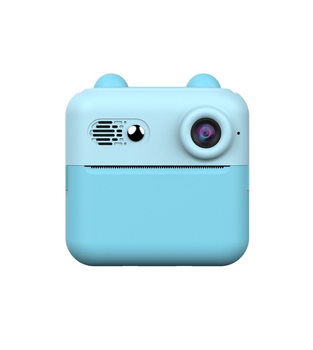 Set Camera Instantanee pentru Copii, Flippy, Ecran HD 2.4'', 24MP, 720P Video, 1200 mAh, cu Functie de Printare Alb-Negru, cablu USB-C, Bluetooth, Compatibil iOS/Android, Imprimare APP, Albastru
