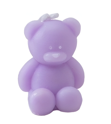 Lumanare Parfumata, Flippy, Model Ursulet, Mov, Aroma de Lavanda, 5.5x3.6x4 cm