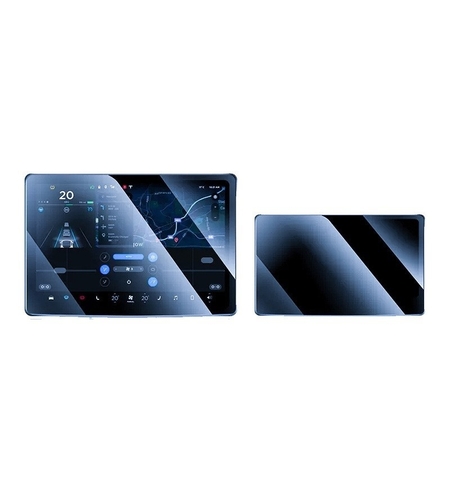 Set 2 Folii de Sticla Securizata, Flippy, Compatibila cu Tesla Model 3 / Tesla Model Y, Ecran Frontal si Spate, Anti Blue-Ray, 4K Ultra HD, Anti-amprenta, 2.5D, Transparent