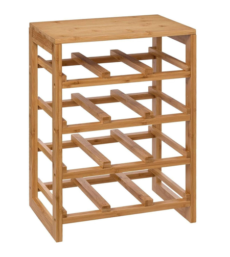 Raft sticle de vin Linha din bambus pentru 12 sticle, 35x24x47 cm, natur
