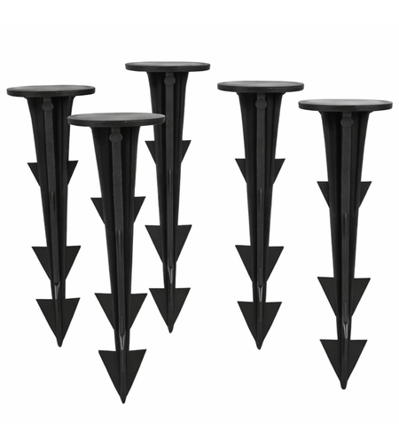 Set 50 cuie plastic fixare folii, tip ancora harpon, 120 mm, negru
