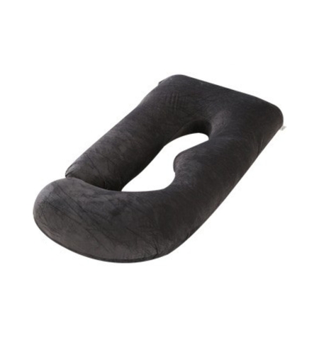 Perna pentru Gravide, Flippy, Perna de Sarcina, Detasabila si Lavabila, Ergonomica Tip J, Captuseala din Poliester, 155 x 75 x 60 cm, Negru