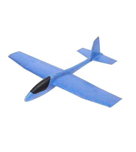 Avion Planor Flippy, din Polistiren, Lungime 85 cm , Jucarie Recreativa, Cascadorii, Albastru